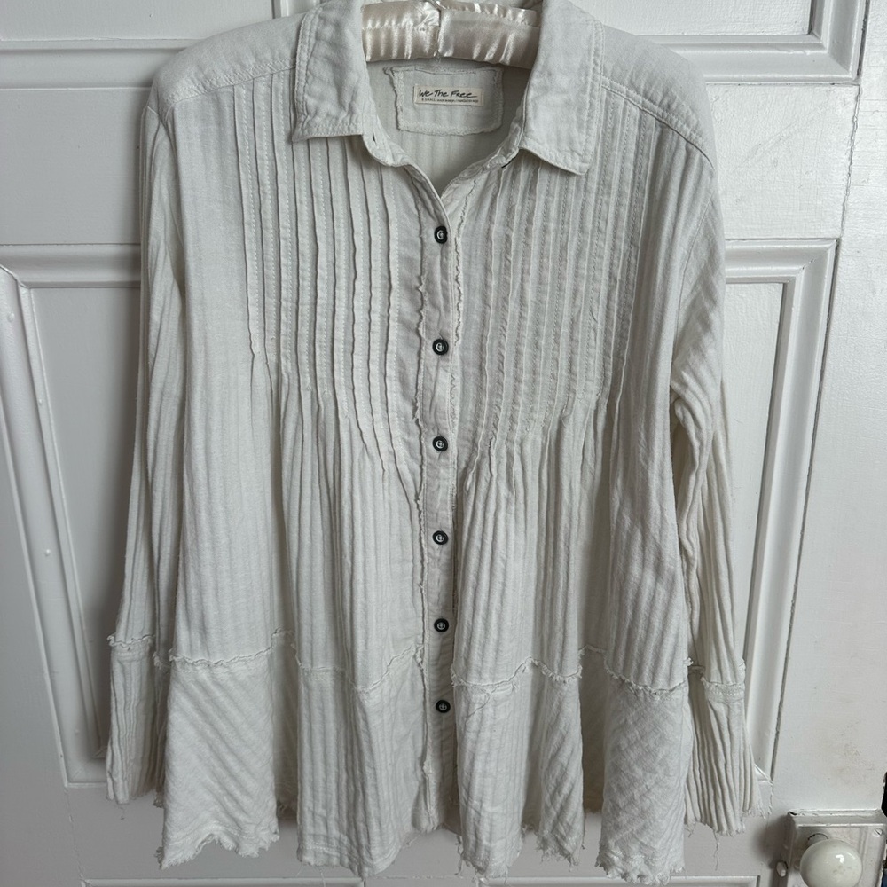 Free People We The Free Cream Button-Down Shirt